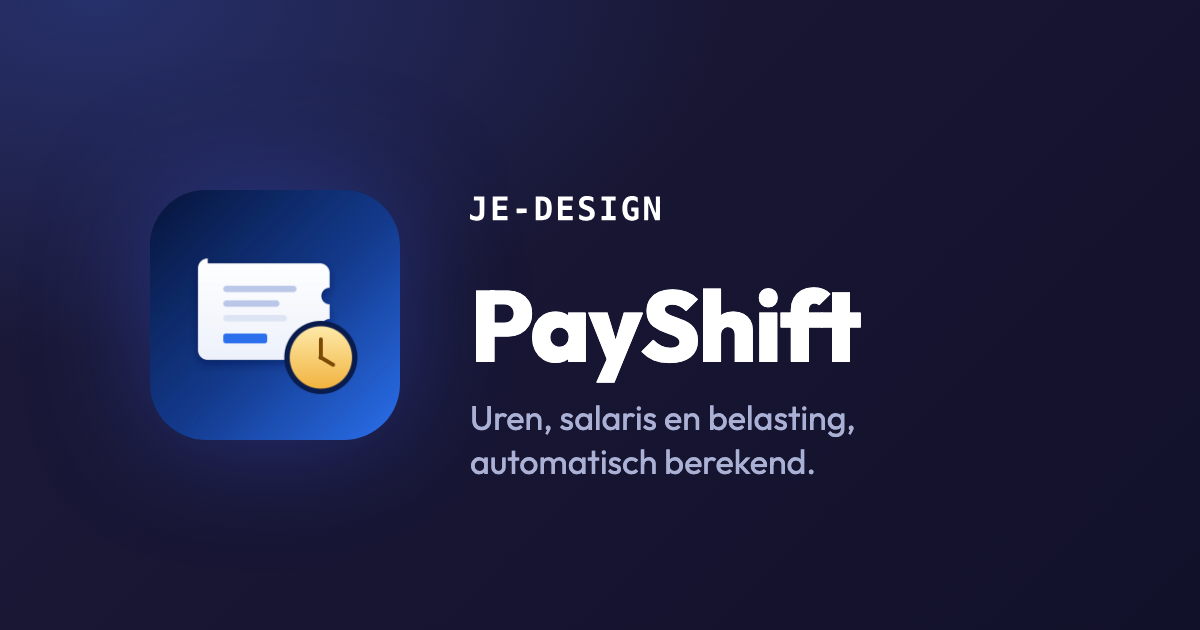PayShift-dashboard met diensten, uren, bruto, ingehouden belasting en netto